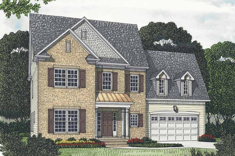 Architectural House Design - Exterior - Front Elevation 3 for Traditional House Plan #453-538 - 5 bed, 3.5 bath