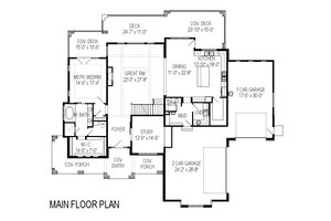 Floor Plan - Main Floor for Craftsman House Plan #920-29 - 5 bed, 3.5 bath