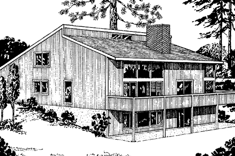 Architectural House Design - Prairie Exterior - Front Elevation Plan #320-1197