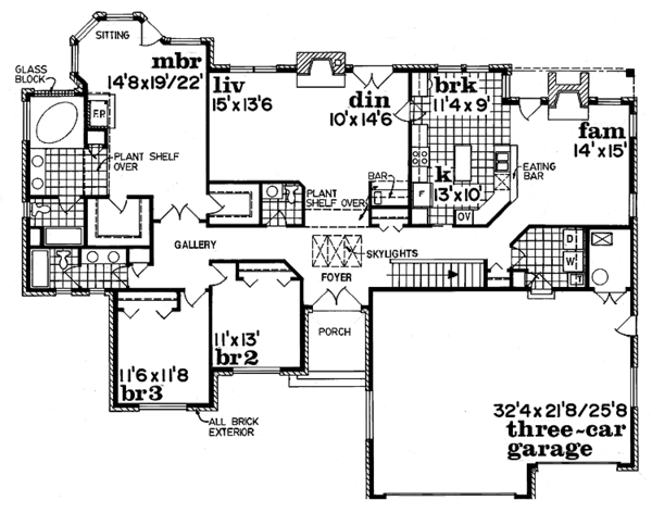 Architectural House Design - Ranch Floor Plan - Main Floor Plan #47-843