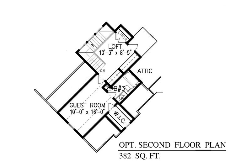 Home Plan - Floor Plan - Upper Floor for Ranch House Plan #54-467 - 3 bed, 2.5 bath