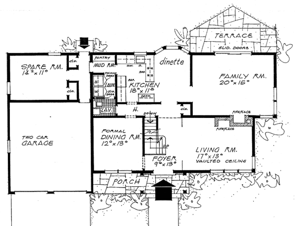 House Plan Design - Traditional Floor Plan - Main Floor Plan #315-125