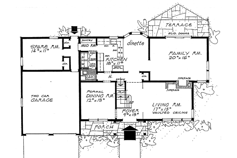 Dream House Plan - Floor Plan - Main Floor for Traditional House Plan #315-125 - 4 bed, 2.5 bath