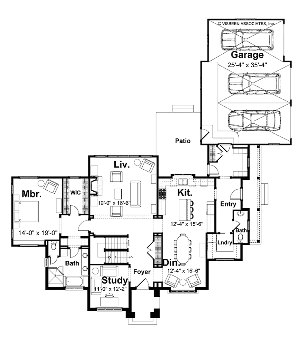 European Style House Plan - 4 Beds 3.5 Baths 3572 Sq/Ft Plan #928-42