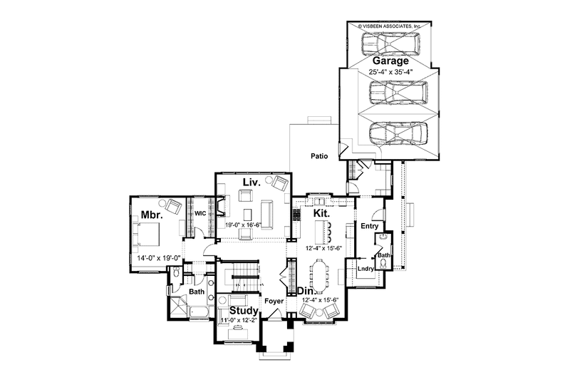 Home Plan - Floor Plan - Main Floor for European House Plan #928-42 - 4 bed, 3.5 bath