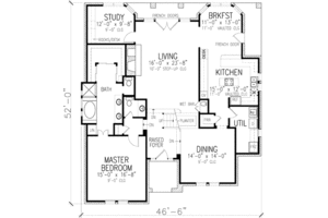 Floor Plan - Main Floor for European House Plan #410-404 - 4 bed, 3.5 bath