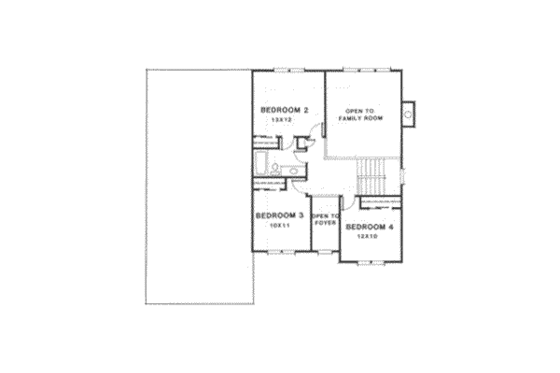 Floor Plan - Upper Floor for Traditional House Plan #129-116 - 4 bed, 2.5 bath