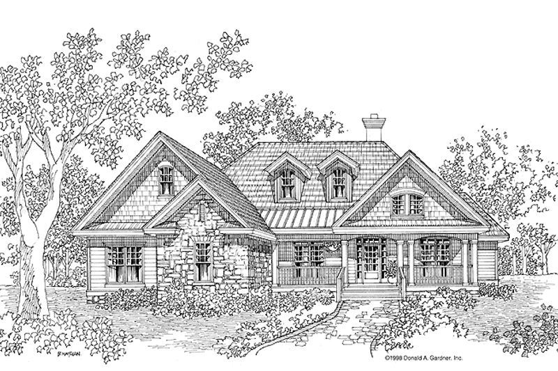 Architectural House Design - Craftsman Exterior - Front Elevation Plan #929-415