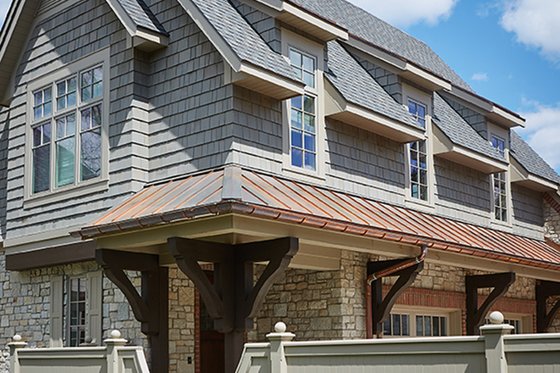 Exterior - Rear Elevation 1 for Tudor House Plan #928-275 - 5 bed, 5 bath