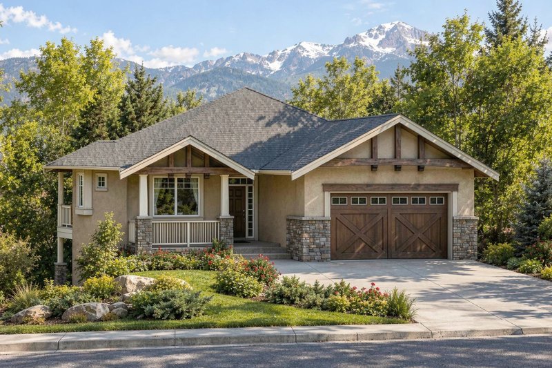 Home Plan - Exterior - Front Elevation 2 for Ranch House Plan #1100-174 - 2 bed, 2 bath