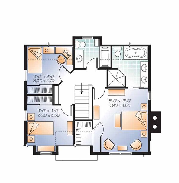 House Plan Design - Country Floor Plan - Upper Floor Plan #23-2502