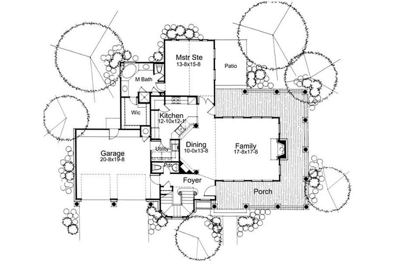 Architectural House Design - Floor Plan - Main Floor for Country House Plan #120-148 - 3 bed, 3 bath