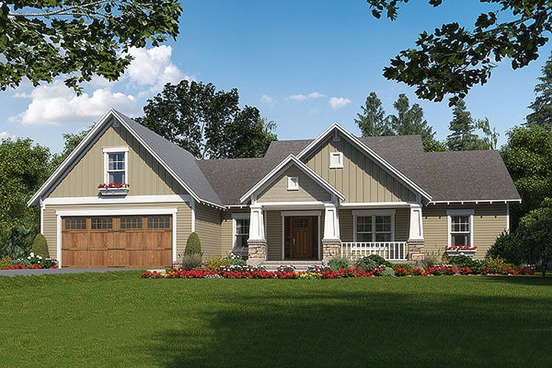 Dream House Plan - Craftsman style home, country design, elevation