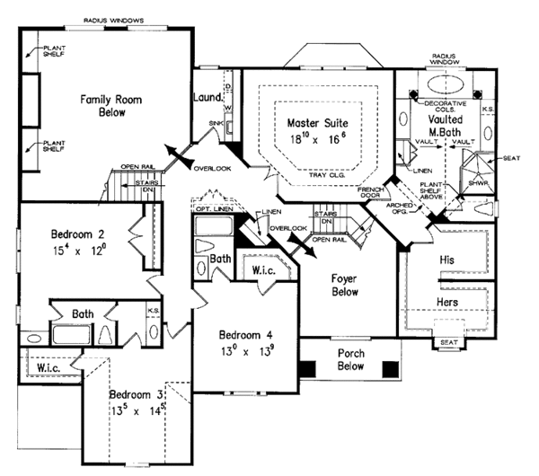 Home Plan - Mediterranean Floor Plan - Upper Floor Plan #927-211