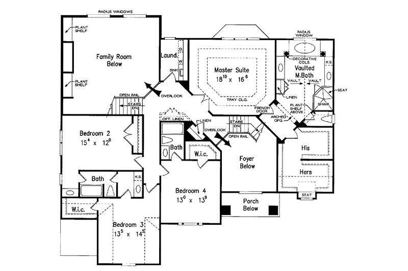 Home Plan - Floor Plan - Upper Floor for Mediterranean House Plan #927-211 - 5 bed, 4.5 bath
