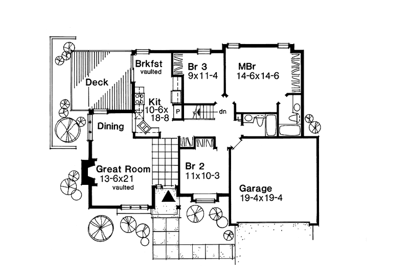 Home Plan - Floor Plan - Main Floor for Traditional House Plan #320-1505 - 3 bed, 2 bath