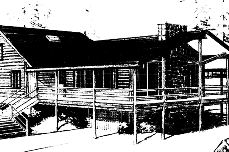Dream House Plan - Exterior - Front Elevation 3 for Log House Plan #314-218 - 3 bed, 2 bath