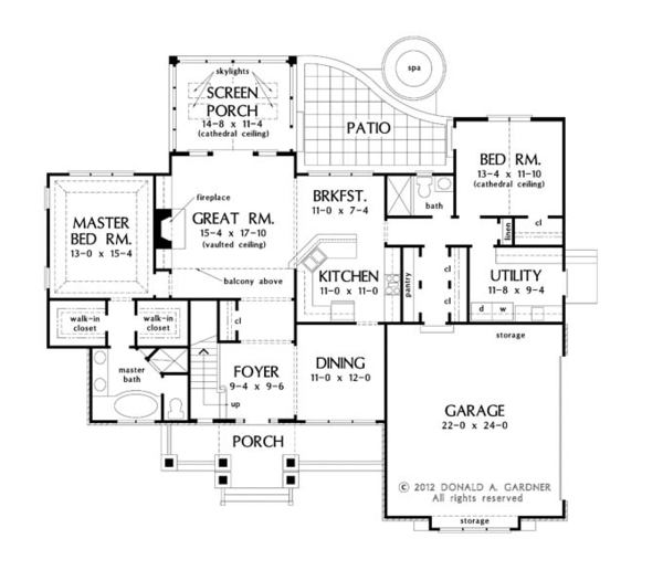 Architectural House Design - European Floor Plan - Main Floor Plan #929-954