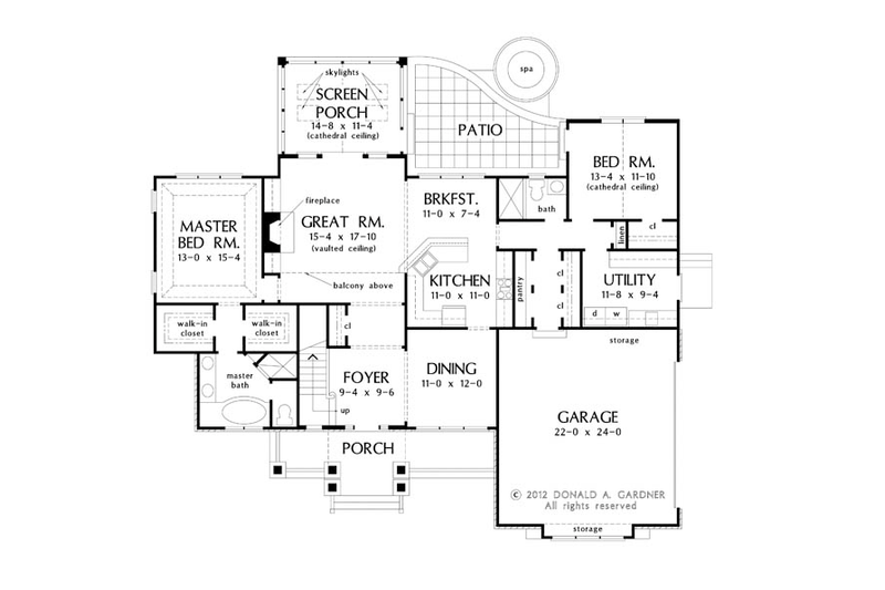 House Plan Design - Floor Plan - Main Floor for European House Plan #929-954 - 4 bed, 3 bath