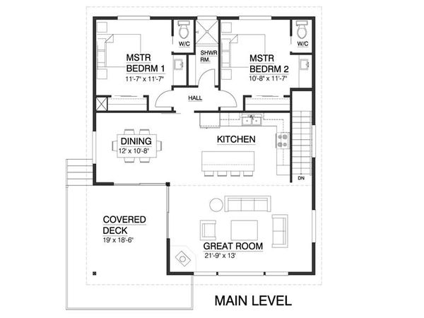 Contemporary Floor Plan - Main Floor Plan #519-1