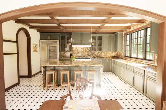 Interior - Kitchen for European House Plan #1116-20 - 5 bed, 3.5 bath