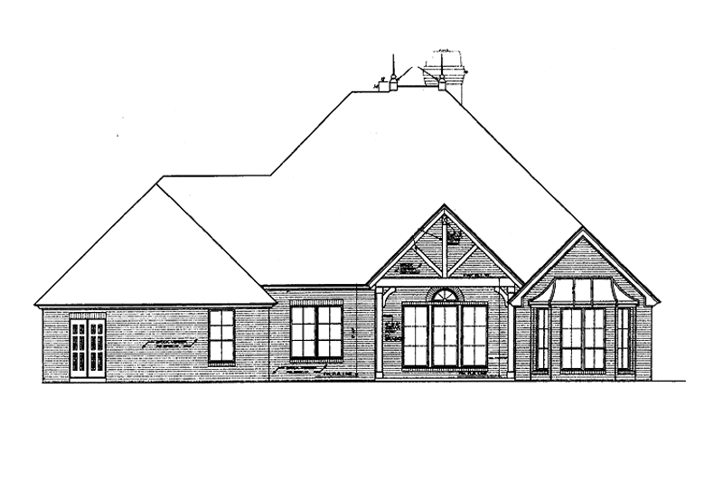 House Design - Exterior - Rear Elevation for Country House Plan #310-1245 - 3 bed, 2.5 bath