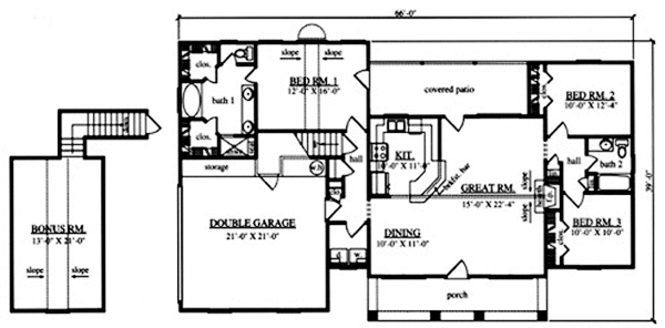 Architectural House Design - Country Floor Plan - Main Floor Plan #42-676