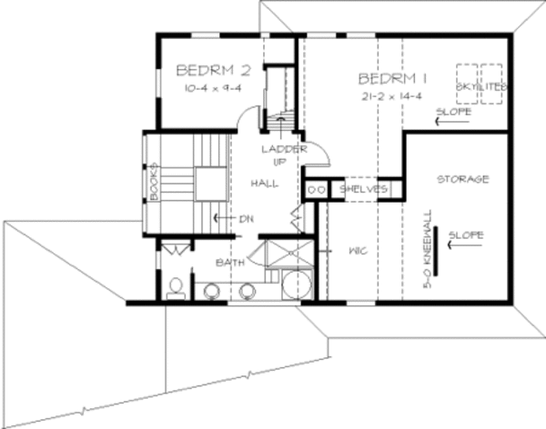 Contemporary Floor Plan - Upper Floor Plan #454-3