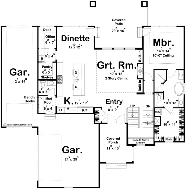 House Blueprint - Cottage Floor Plan - Main Floor Plan #455-408