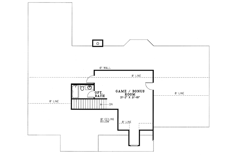 House Design - Floor Plan - Upper Floor for Country House Plan #17-2724 - 3 bed, 2 bath