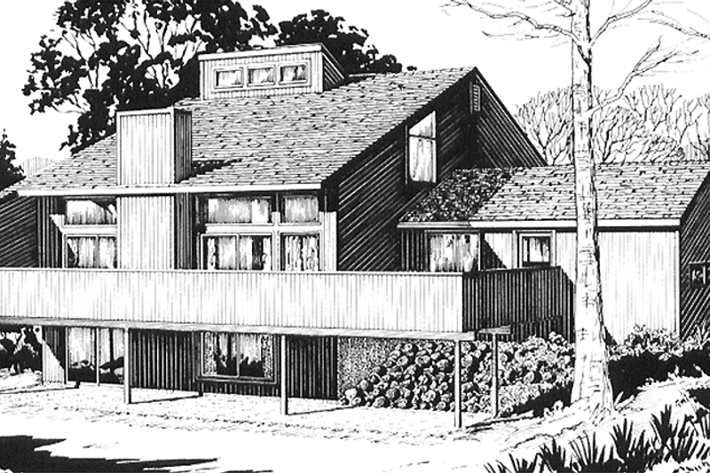 Dream House Plan - Exterior - Rear Elevation for Prairie House Plan #320-1211 - 4 bed, 2 bath