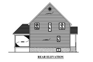 Exterior - Rear Elevation for Traditional House Plan #138-309 - 3 bed, 1.5 bath
