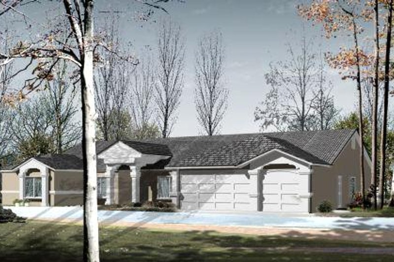 Architectural House Design - Adobe / Southwestern Exterior - Front Elevation Plan #1-647