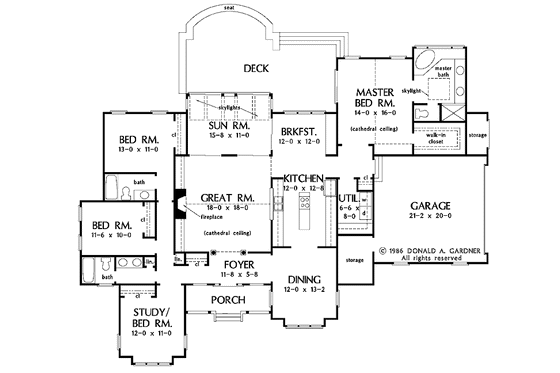 Floor Plan - Main Floor for Country House Plan #929-97 - 4 bed, 3 bath
