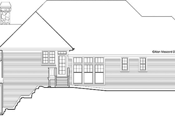 Exterior - Rear Elevation for Craftsman House Plan #48-853 - 4 bed, 3.5 bath