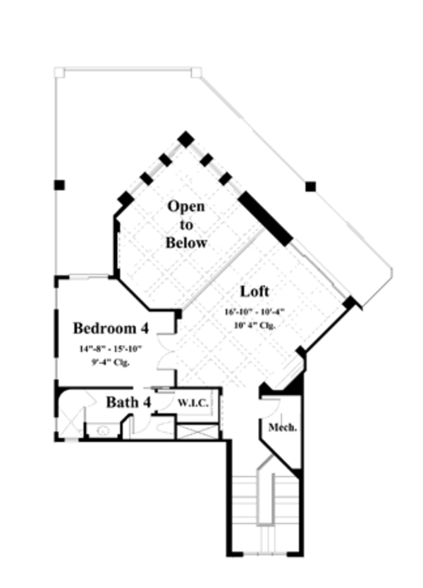 Architectural House Design - Mediterranean Floor Plan - Upper Floor Plan #930-193