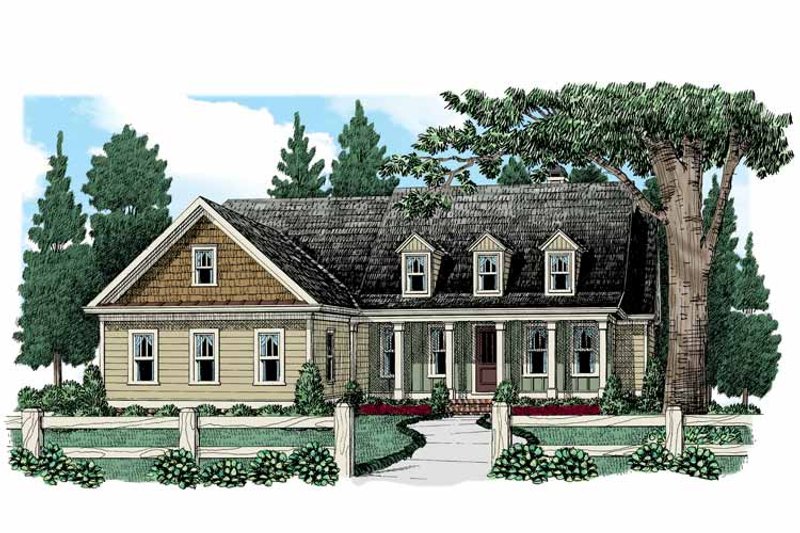 Home Plan - Exterior - Front Elevation 3 for Colonial House Plan #927-943 - 3 bed, 2 bath
