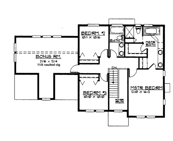 Dream House Plan - Traditional Floor Plan - Upper Floor Plan #997-23