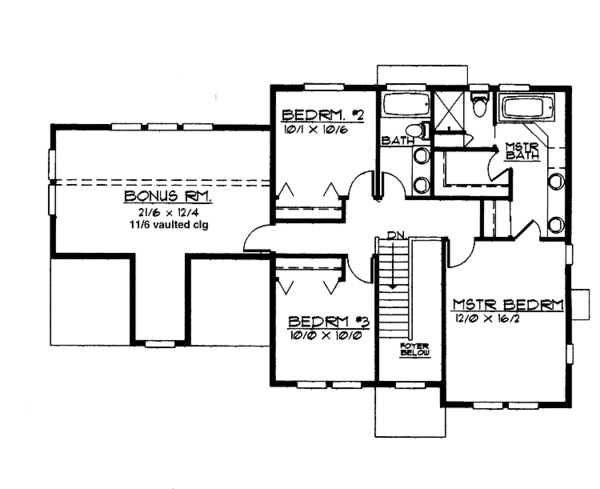 Home Plan - Traditional Floor Plan - Upper Floor Plan #997-23