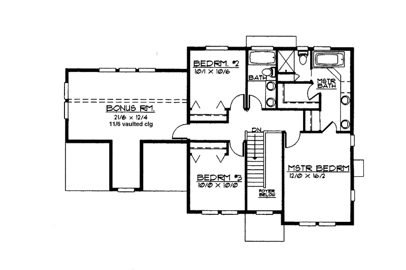 House Plan Design - Floor Plan - Upper Floor for Traditional House Plan #997-23 - 3 bed, 2.5 bath