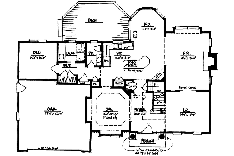 Dream House Plan - Floor Plan - Main Floor for Colonial House Plan #328-211 - 4 bed, 2.5 bath