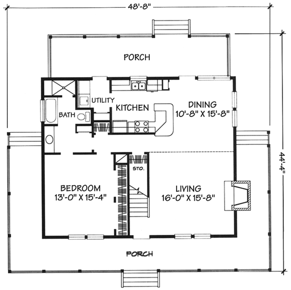 Architectural House Design - Country Floor Plan - Main Floor Plan #140-183