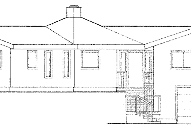 House Plan Design - Exterior - Rear Elevation for Contemporary House Plan #60-686 - 3 bed, 2 bath