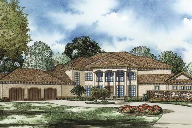 House Design - Mediterranean Exterior - Front Elevation Plan #17-3282