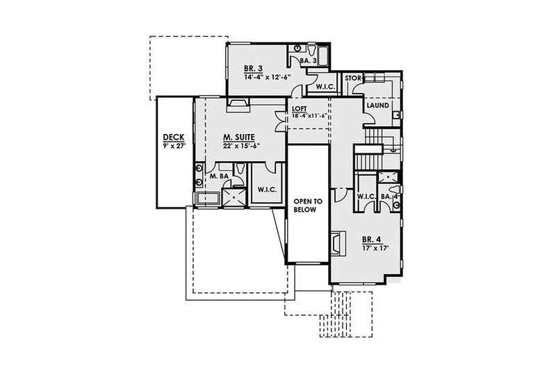 Dream House Plan - Floor Plan - Upper Floor for Contemporary House Plan #1066-37 - 4 bed, 5.5 bath