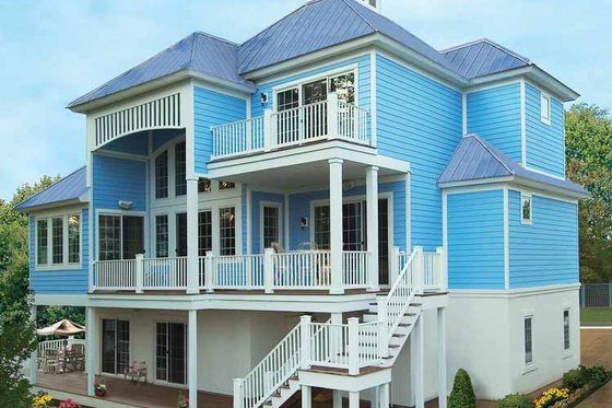 Exterior - Rear Elevation for Traditional House Plan #930-121 - 3 bed, 2 bath