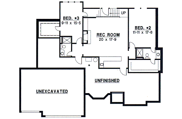 European Floor Plan - Lower Floor Plan #67-254