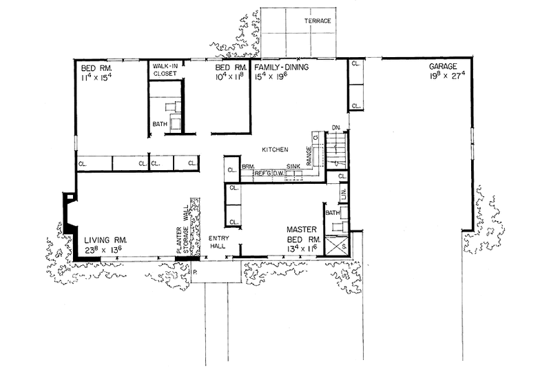 Dream House Plan - Floor Plan - Main Floor for Ranch House Plan #72-489 - 3 bed, 2 bath