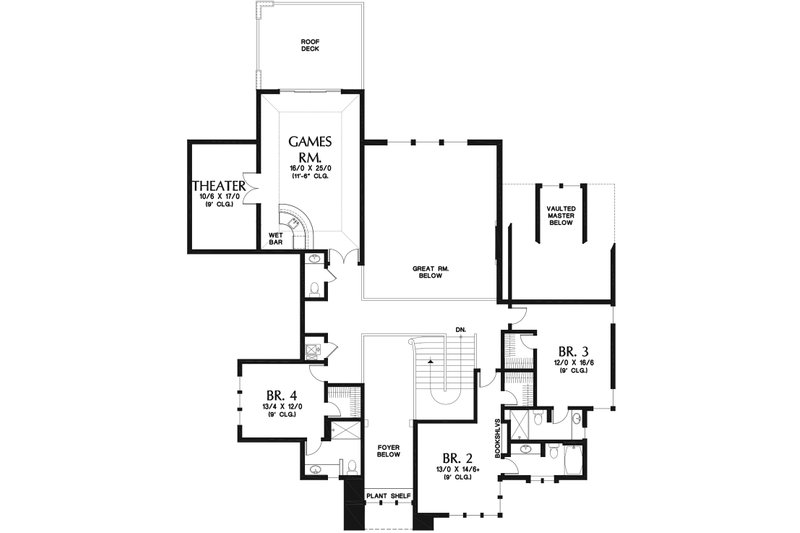 House Plan Design - Floor Plan - Upper Floor for Craftsman House Plan #48-973 - 4 bed, 4.5 bath