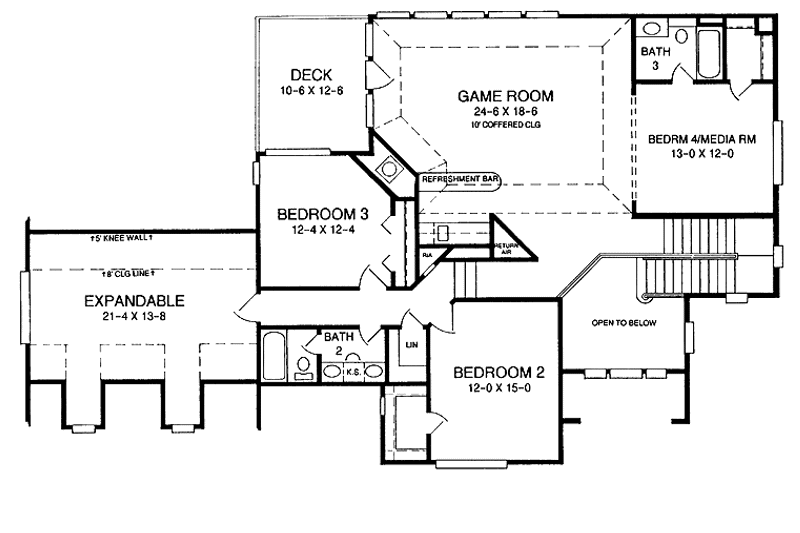 Home Plan - Floor Plan - Upper Floor for Contemporary House Plan #952-89 - 4 bed, 3.5 bath